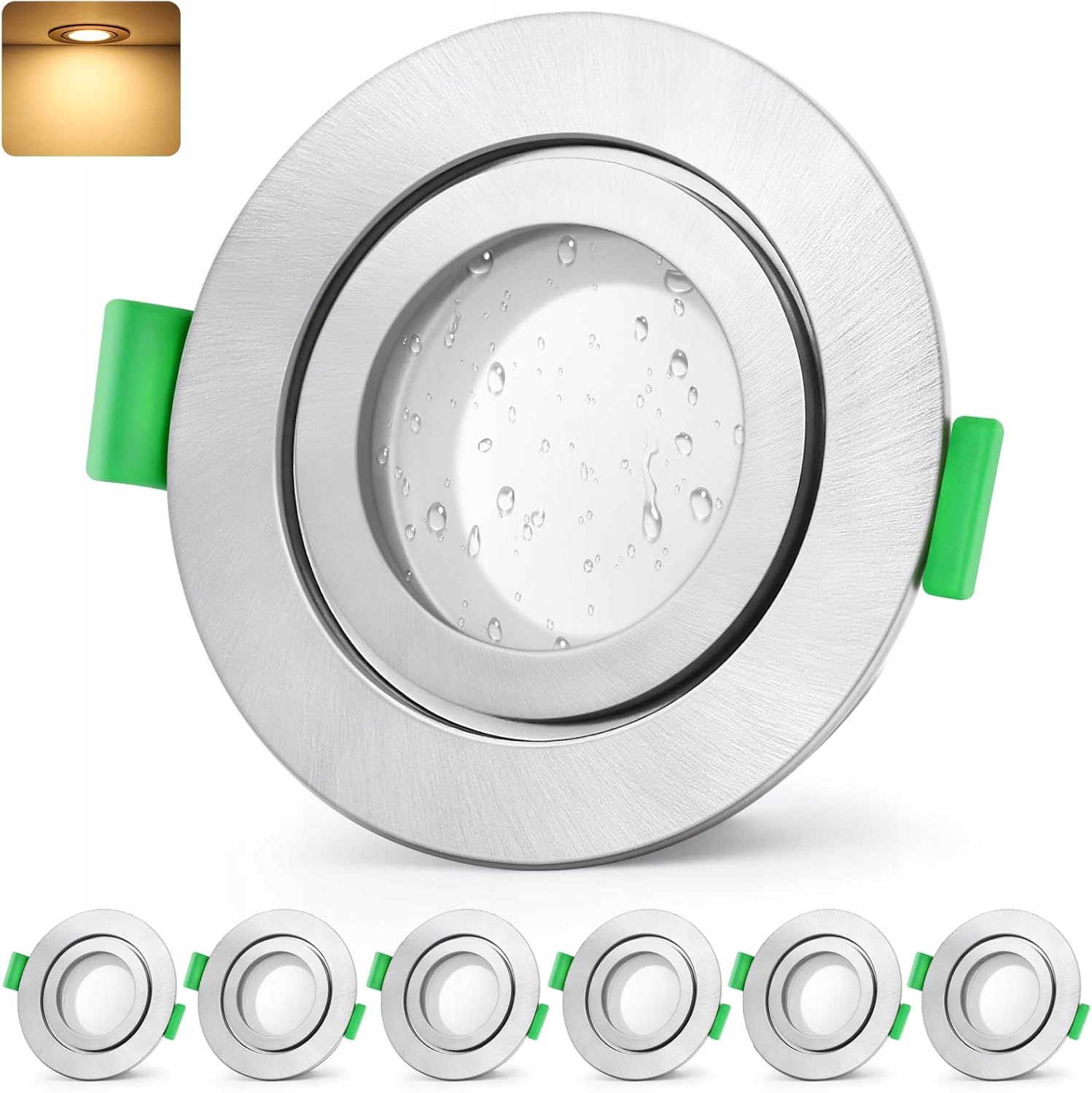 Led zabudovatelná očka IP65 5W koupelnová teplá bílá Sada 6 Ks GeyouLux