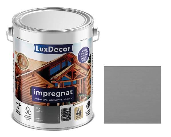 Impregnat ochronny do drewna Luxdecor Szary 4,5L