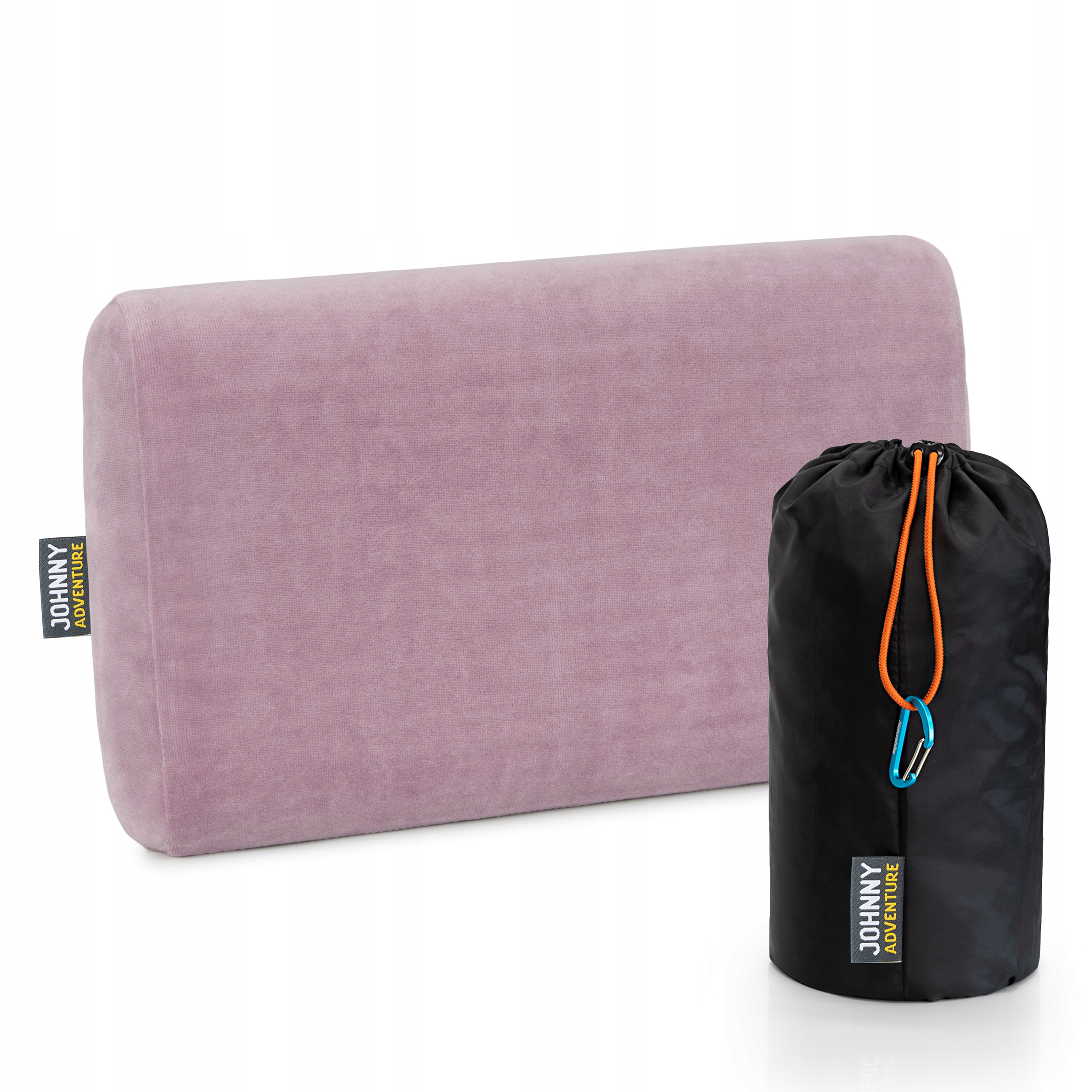 Poduszka podróżna, turystyczna pianka memory Johnny Adventure brudny róż