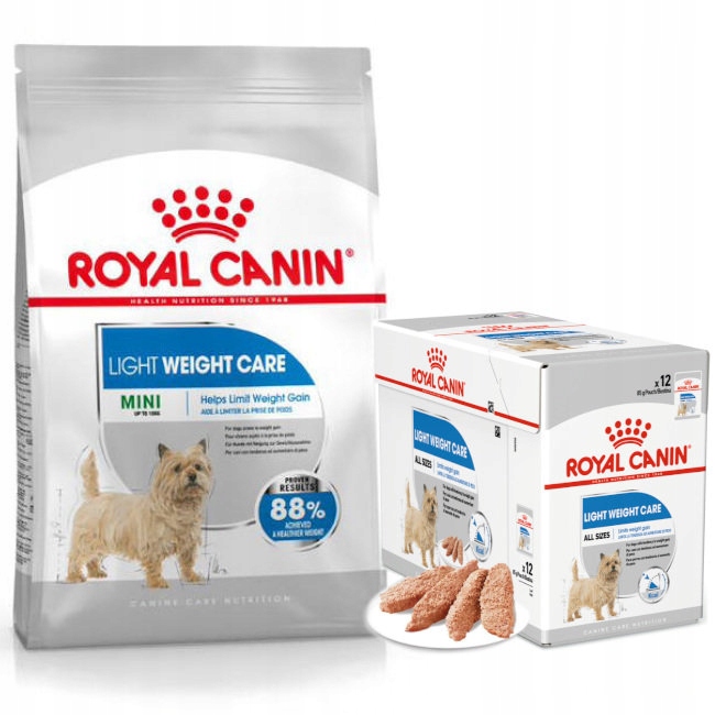 Levně Royal Canin Mini Light Care Krmivo 8 kg Paštika 12 x 85 g pro malého psa