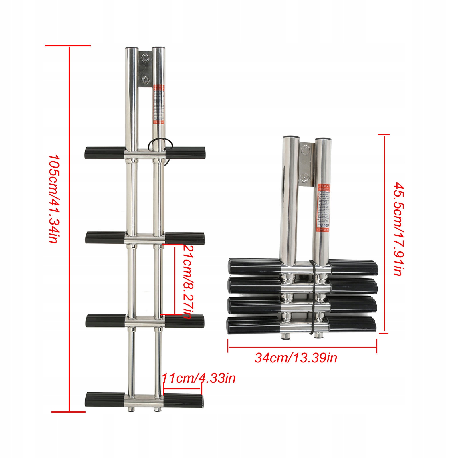 DRABINKA RUFOWA DO ŁODZI I JACHTÓW TELESKOPOWA Wysokość robocza 1.05 m