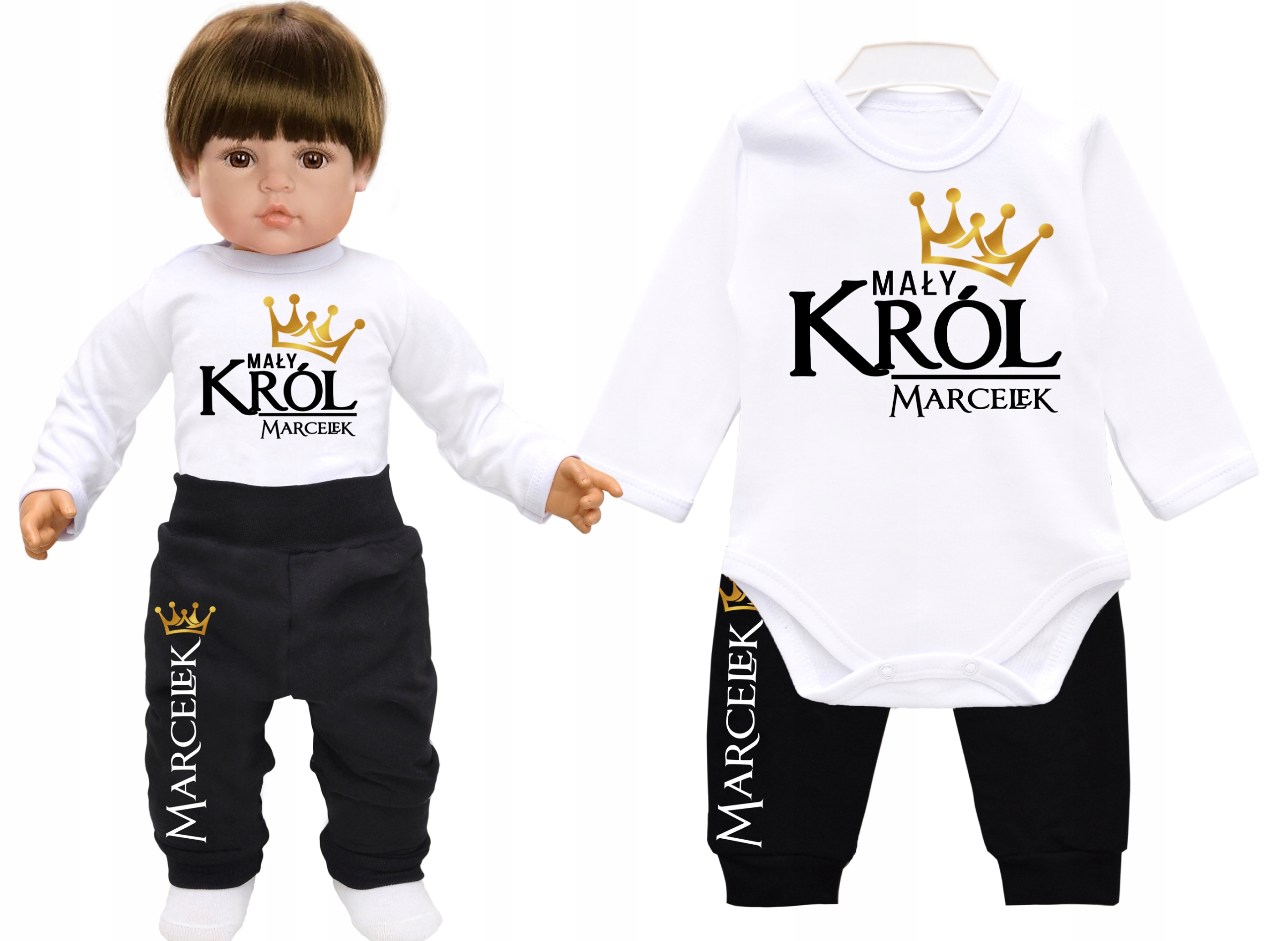

Komplet Body Spodnie Mały Król Imię Dziecka 62