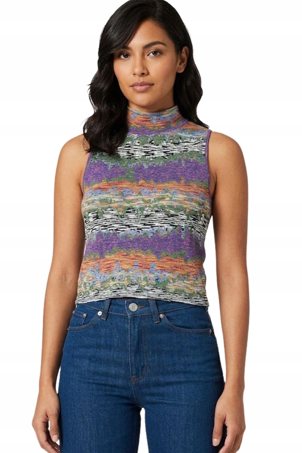 Dámský svetr Top Desigual Ottawa pletenina stojáček multicolor vel. M
