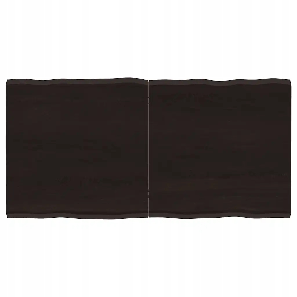 Stolní deska tmavě hnědá 120x60x(2-4)cm ošetřený dub živá hrana Hnědá 36402