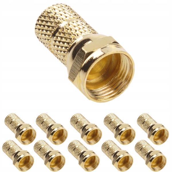 

Wtyk F złącze nakręcane 6,8mm Sat Dvb-t Gold 10szt