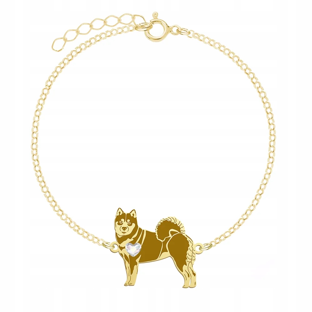 Zlatý náramek z Shiba-inu 925 Řetízek Šperky Žena Gravírování Bonus