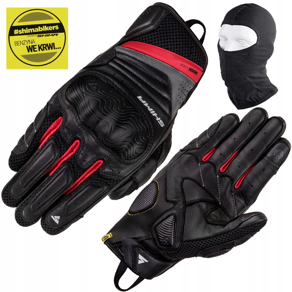 Motocyklové Rukavice Shima Rush Men Red Klasické Pánske Darček