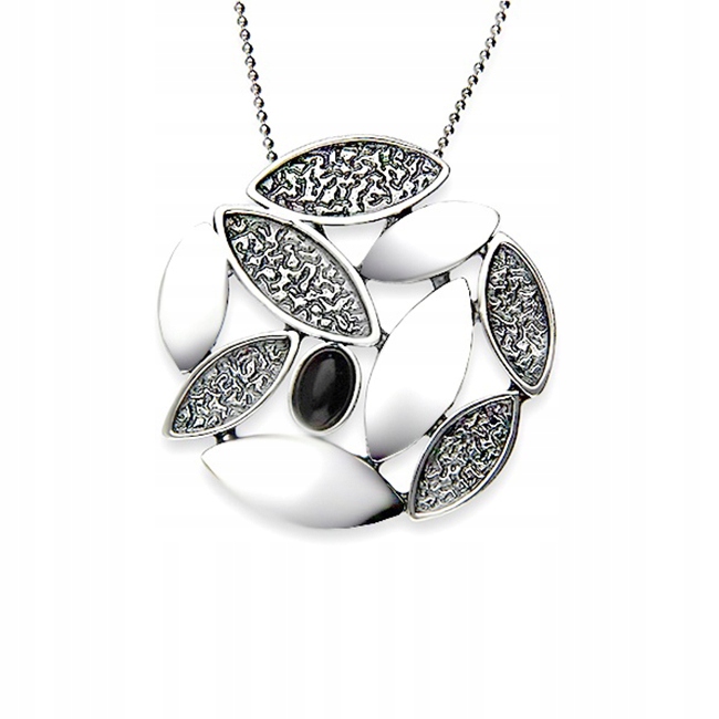 Stříbrný přívěsek ryzost 925 Kulatý kámen Onyx