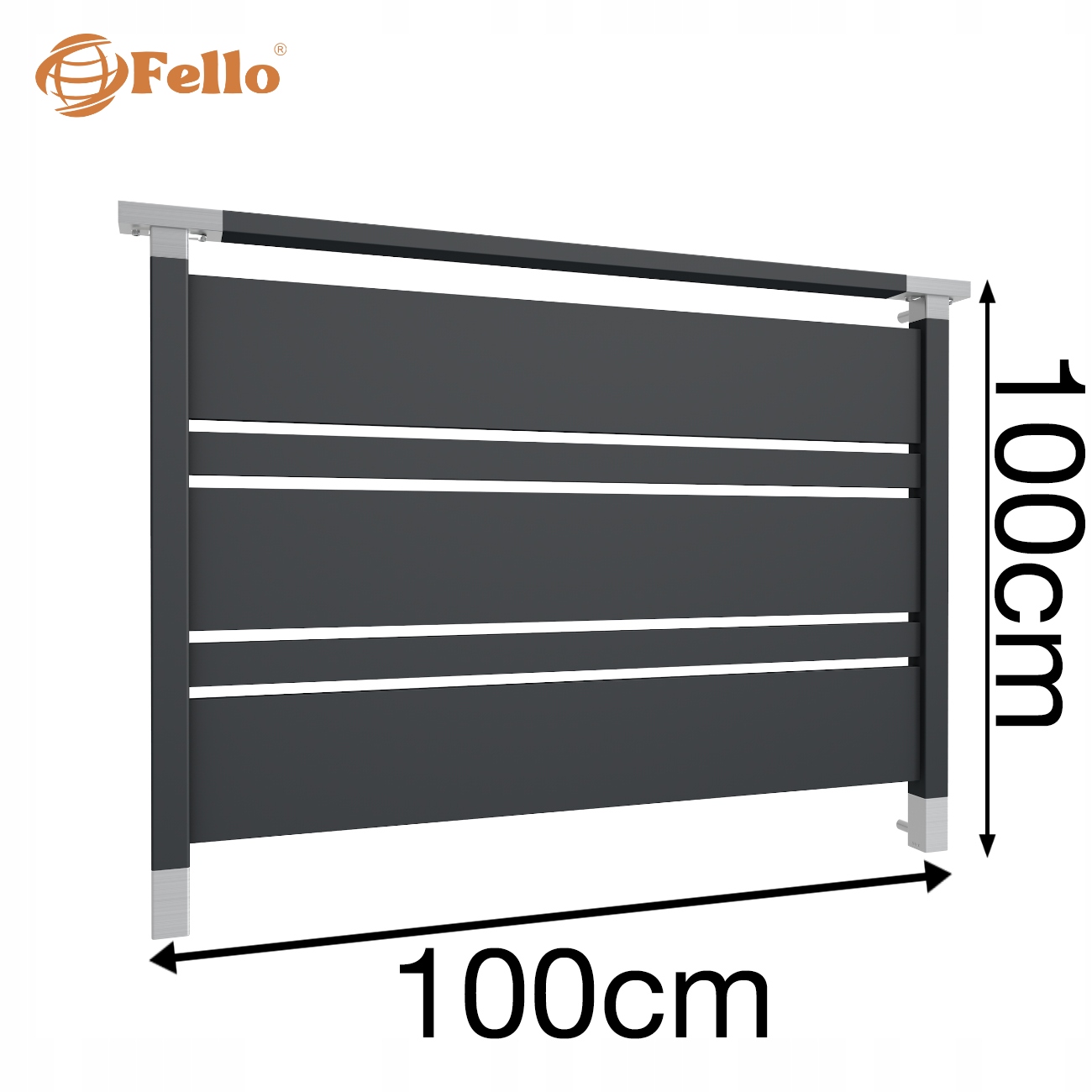 Solid MIX Francúzsky balkón 100 cm Balustrada Ral