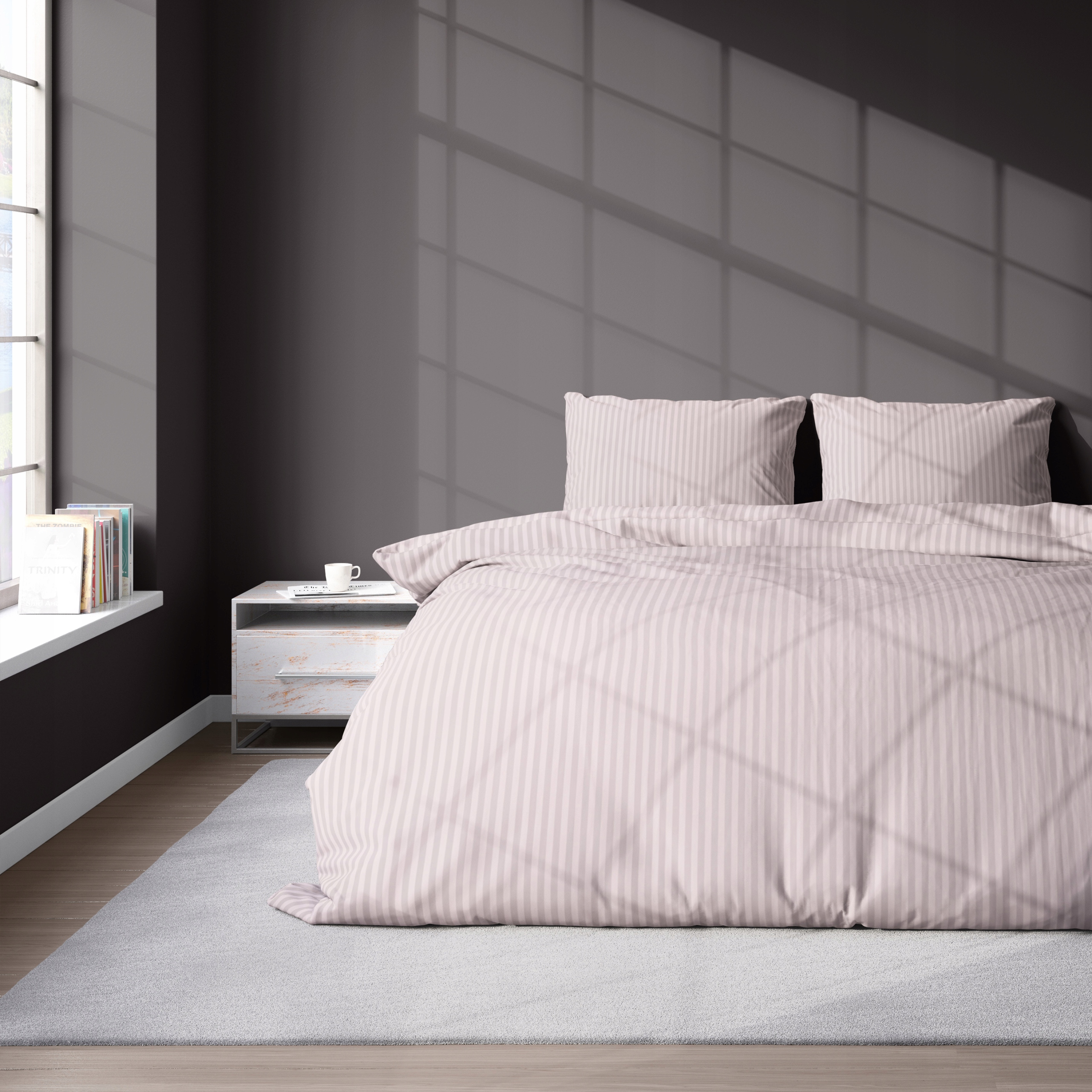 POŚCIEL 160x200 + 2 POSZEWKI BAWEŁNA PURE PREMIUM RÓŻOWA RÓŻ ADAMASZEK Marka Detexpol