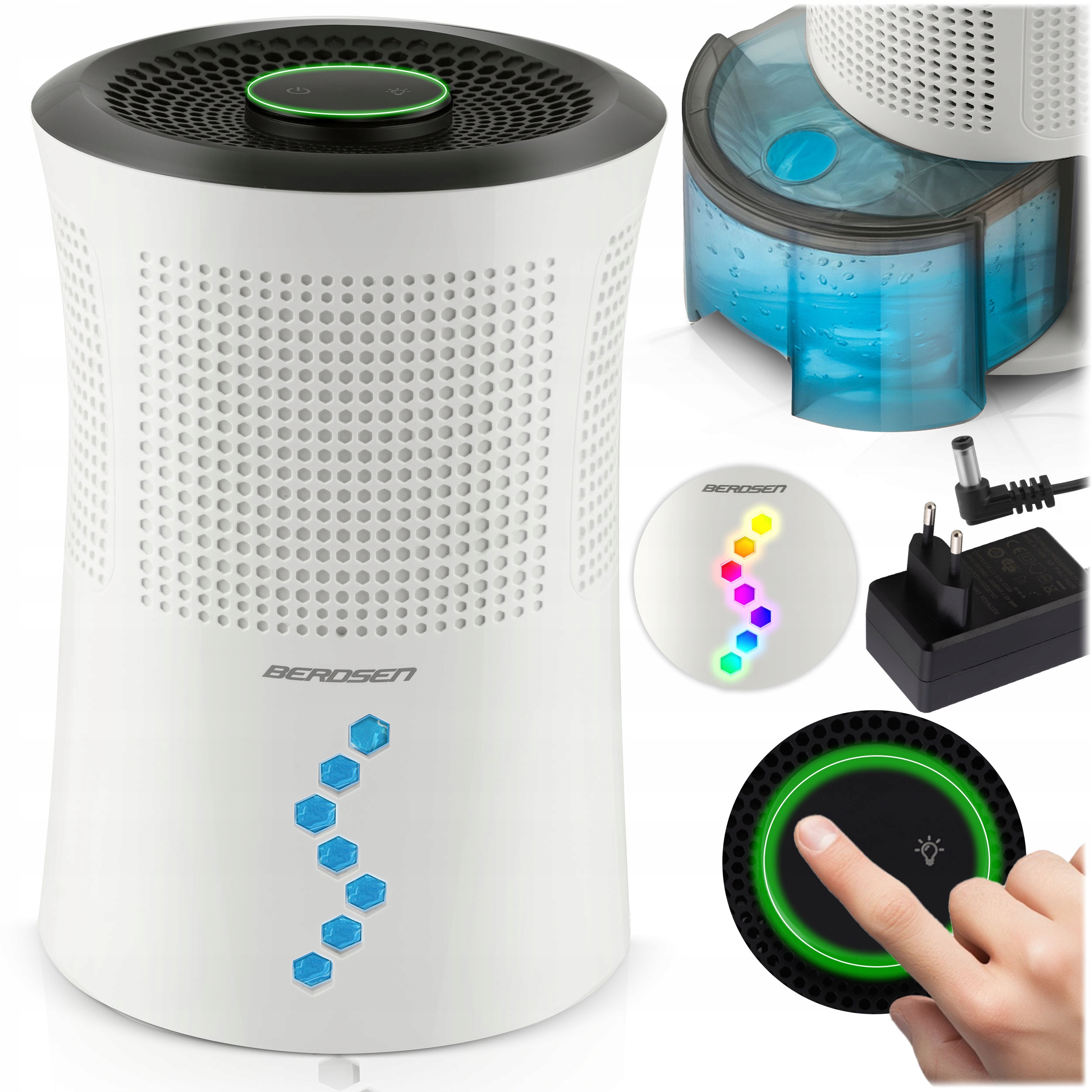 Osuszacz Powietrza Pochłaniacz Wilgoci Cichy 34dB Led Berdsen