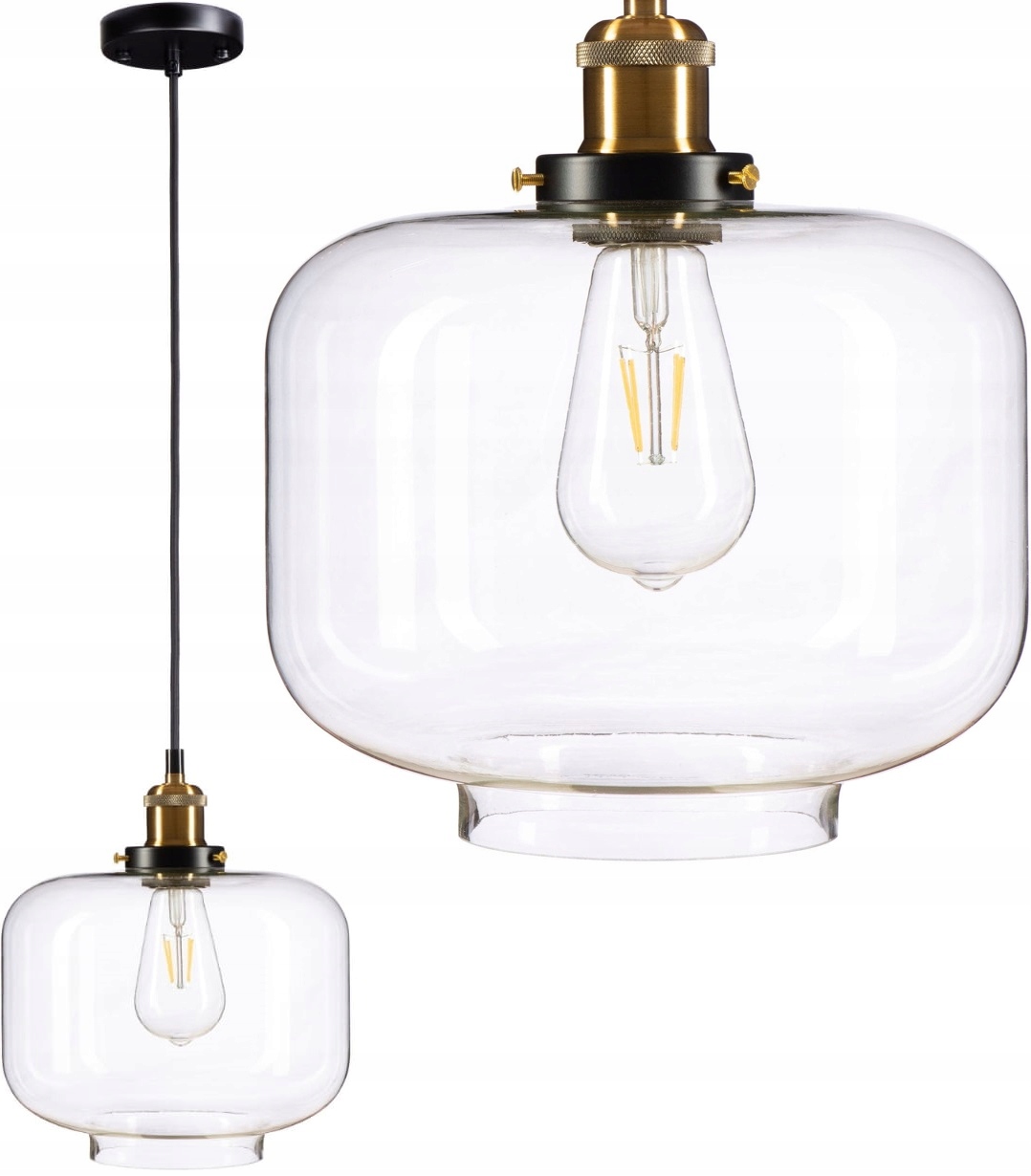 

Lampa sufitowa wisząca szklana bańka Loft
