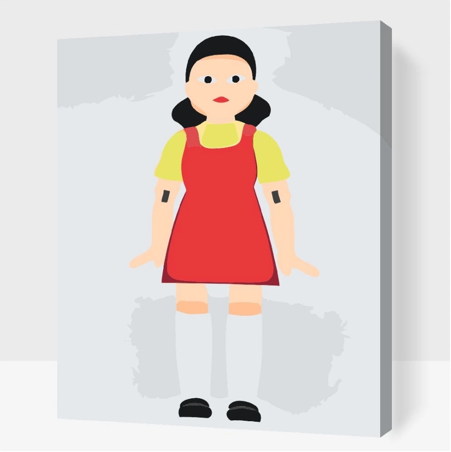 Malování Podle Čísel Squid Game Lalka Portrét Postava Hra Velká 80x100 cm