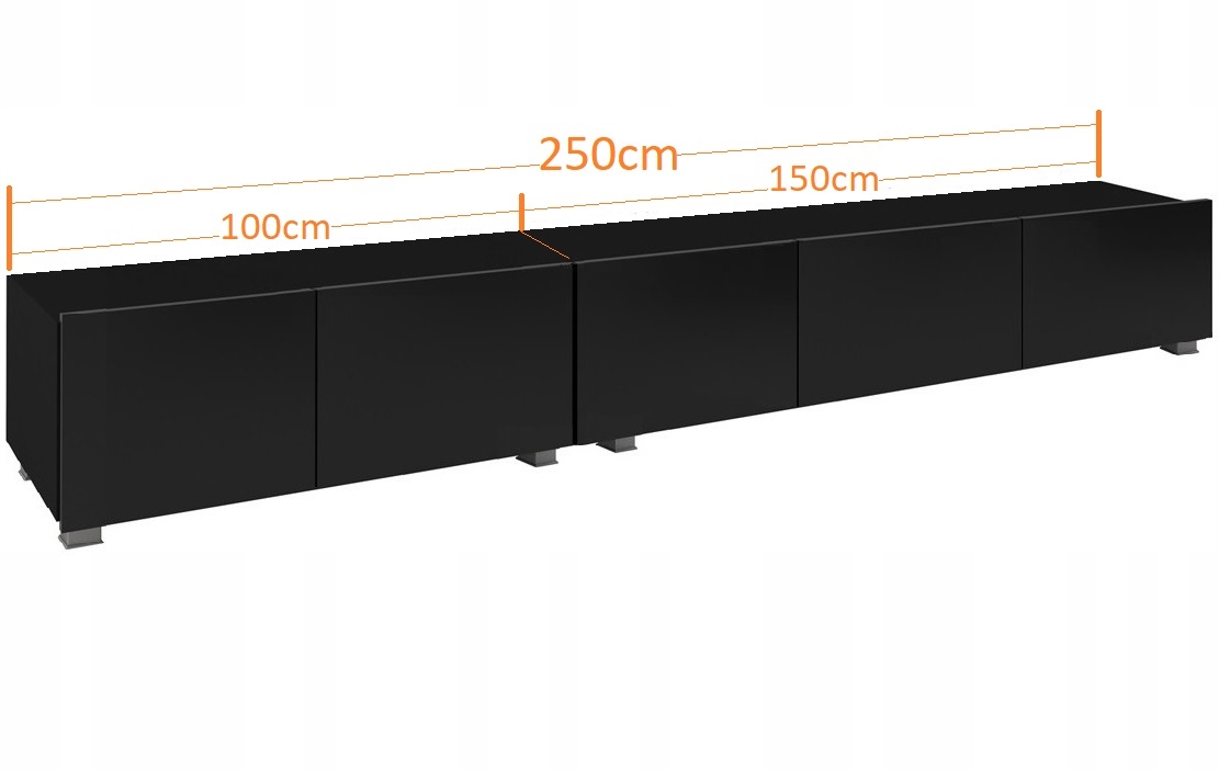 szafka rtv wisząca 250 cm duża stolik tv Calabrini Wysokość mebla 37 cm
