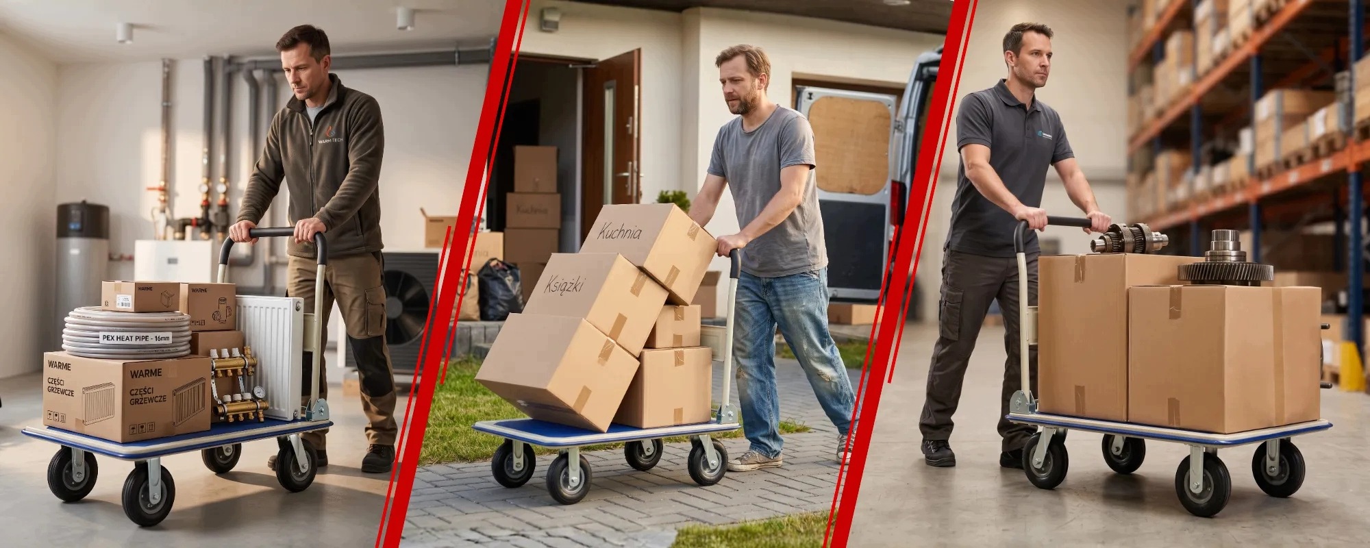 Wózek platformowy transportowy magazynowy 300 kg HIGHER koła pełne — 28