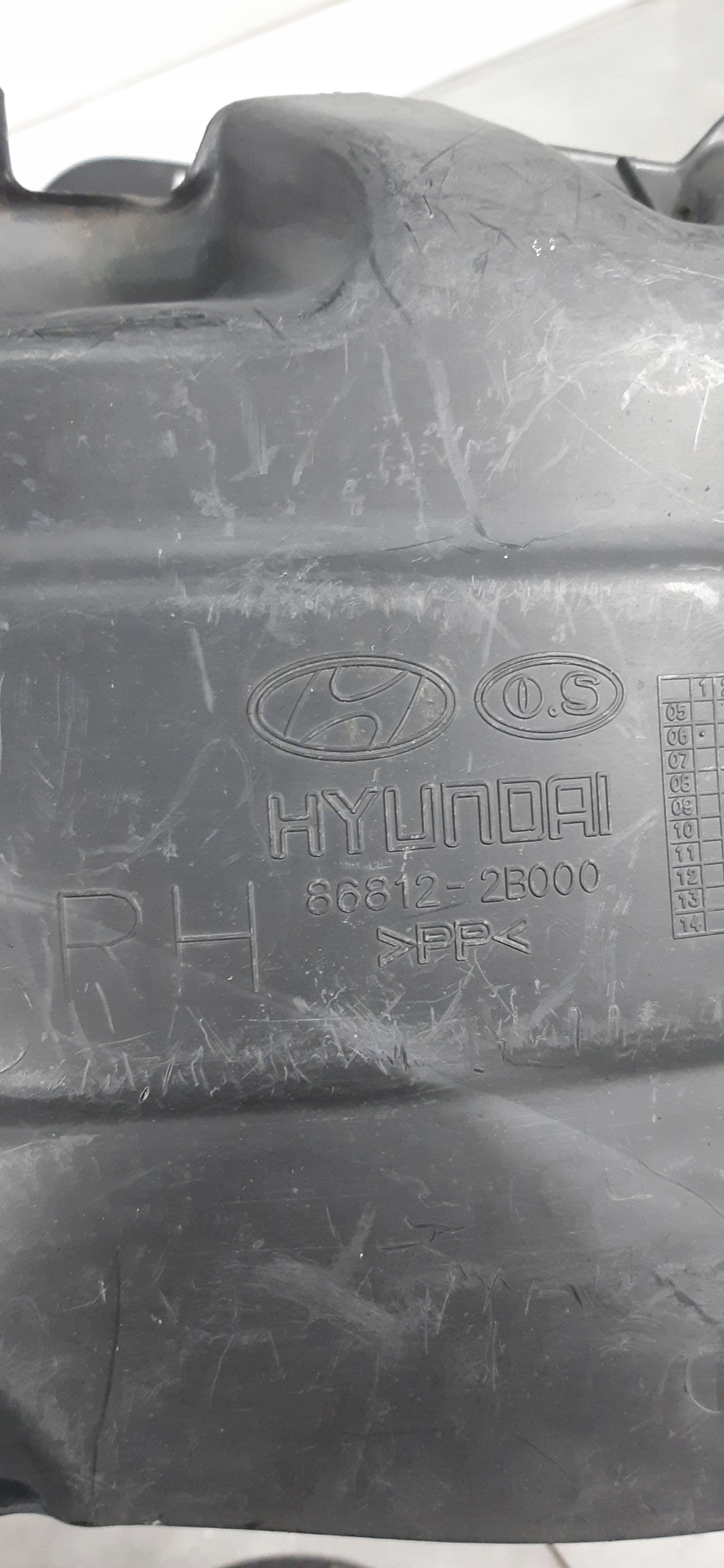 HYUNDAI SANTA FE II 06-09 NADKOLE PRAWE PRZÓD 86812-2B000 Jakość części (zgodnie z GVO) O - oryginał z logo producenta pojazdu (OE)