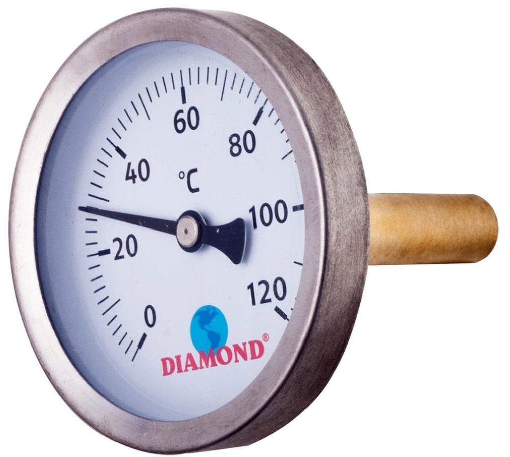 TERMOMETR 1/4 DO KOTŁA PIECA 40mm 0-120 st.