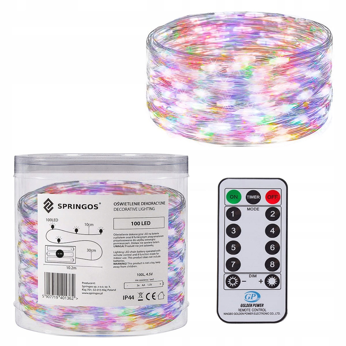 

Lampki Choinkowe 100 Led Druciki Mikro Pilot Multi