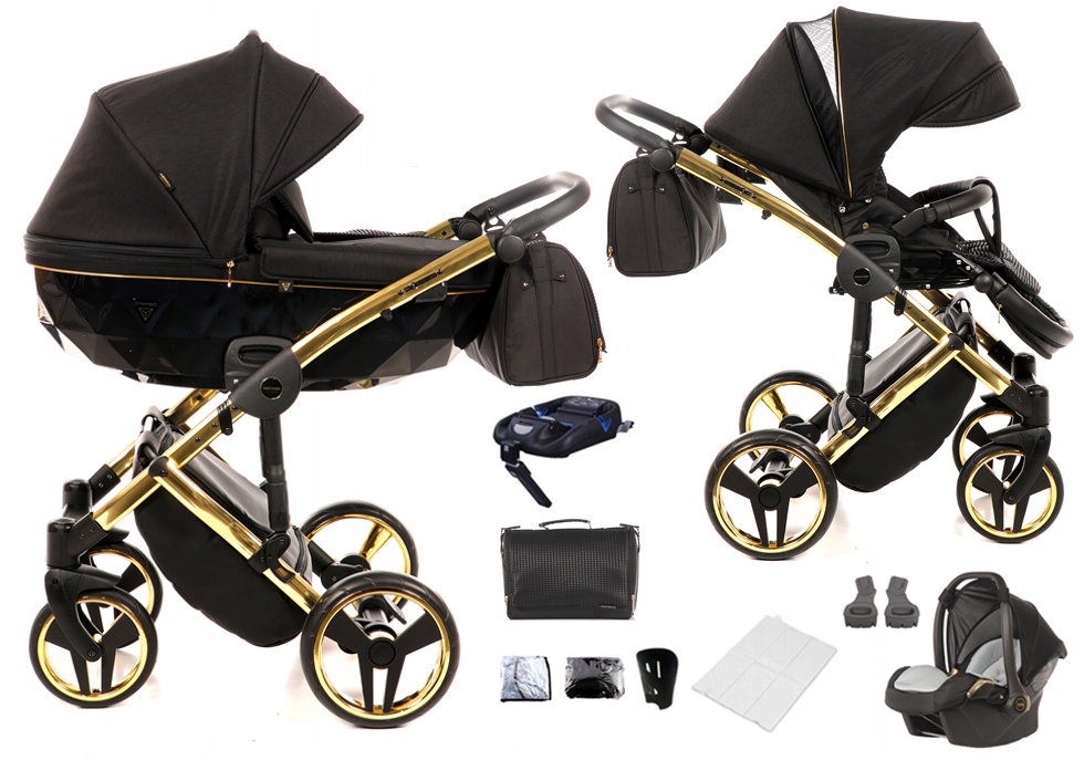 ДЕТСКАЯ КОЛЯСКА JUNAMA DIAMOND S LINE 4W1 GOLD S02