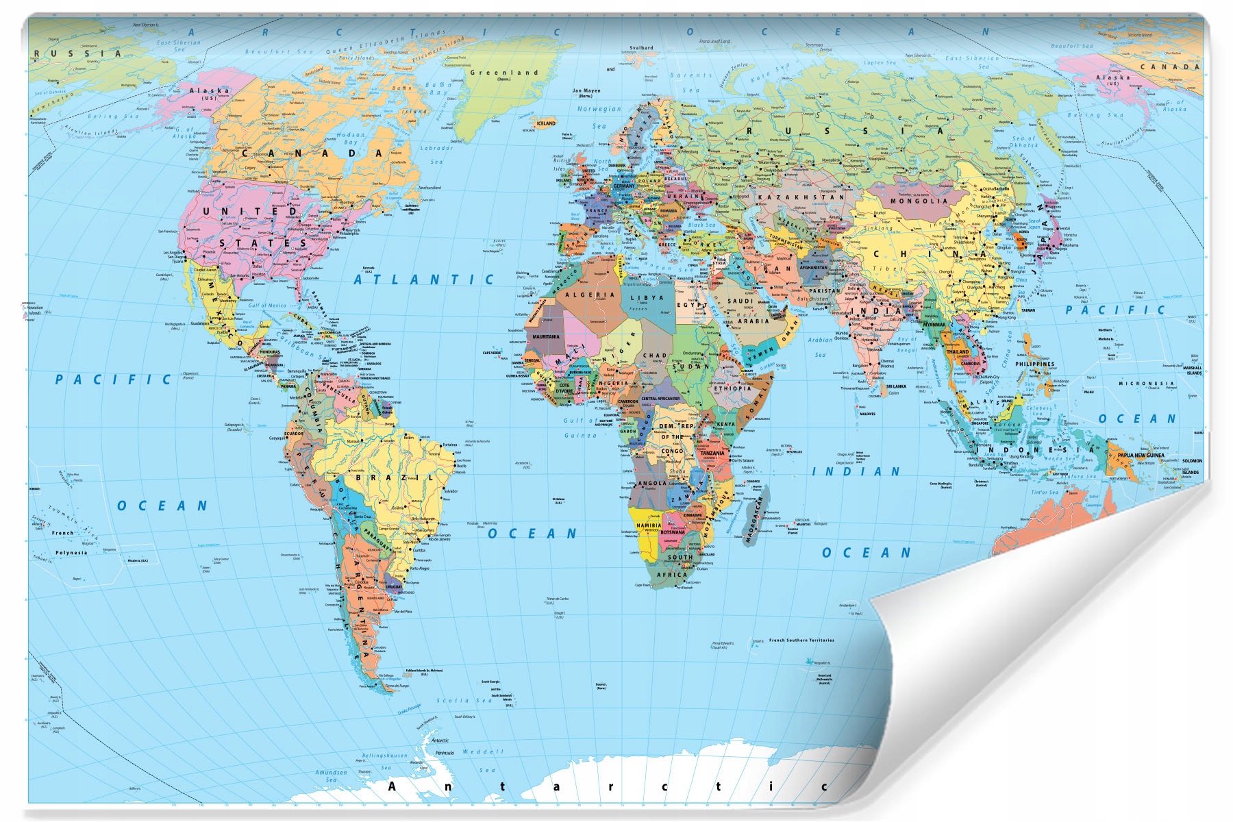 Политическая карта мира с границами государств