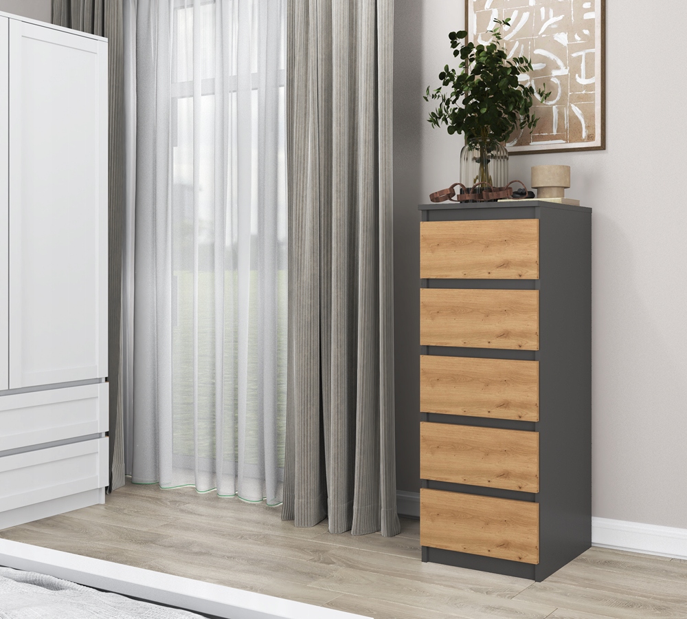 KOMODA SZAFKA NOWOCZESNA 40cm POJEMNA REGAŁ SZUFLADY MEBLE ANTRACYT ARTISAN Kod producenta KOMODA SZAFKA NOWOCZESNA 40cm