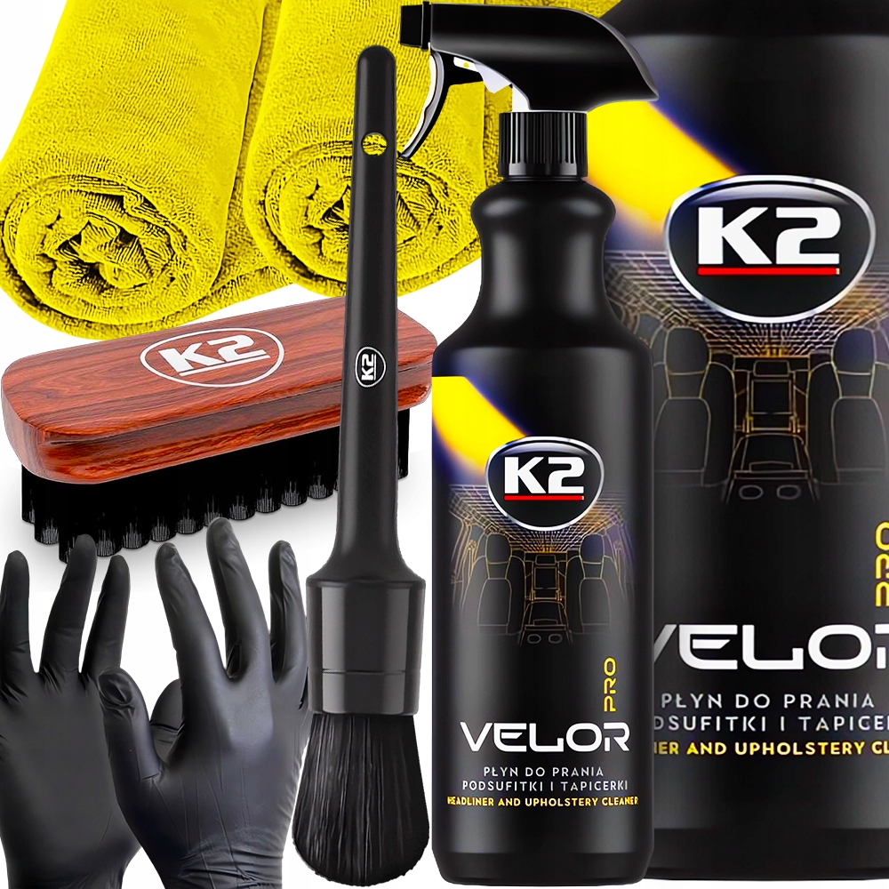 K2 Velor Pro Do Mycia Czyszczenia Tapicerki Podsufitki Szczotka Auron XXL