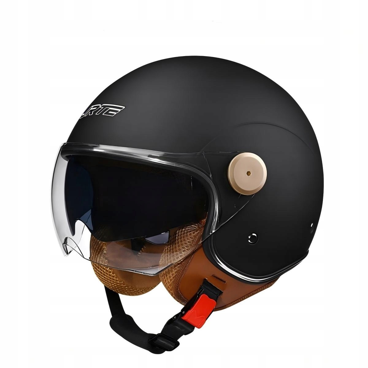 Kask motocyklowy otwarty typu Jet w kolorze czarny matowy