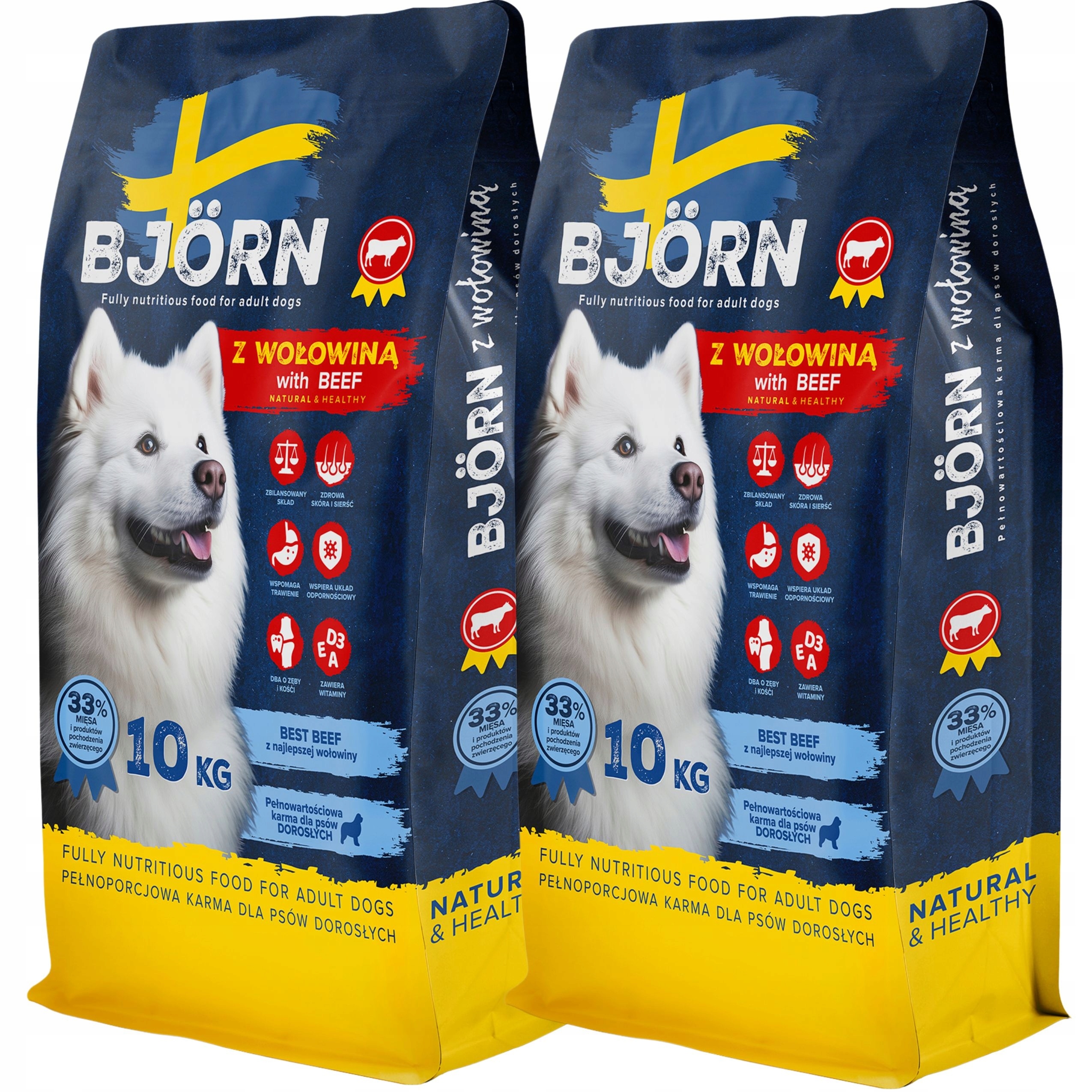 Levně Suché Krmivo pro psy s hovězím masem Bjorn Adult care Dog Premium 20 Kg