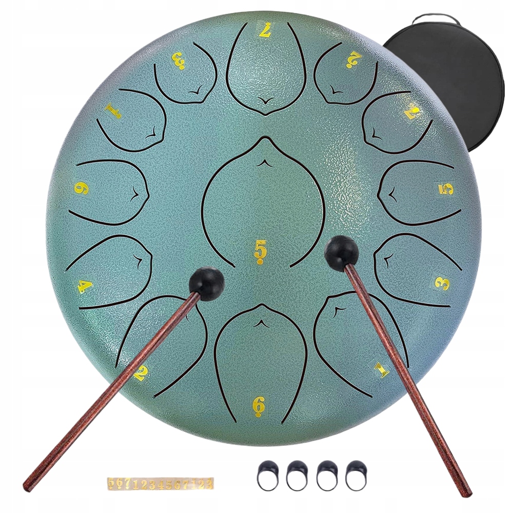 Buben Pro Děti Plechový Bubínek Tongue Drum Jazykový Ocelový Buben 12"