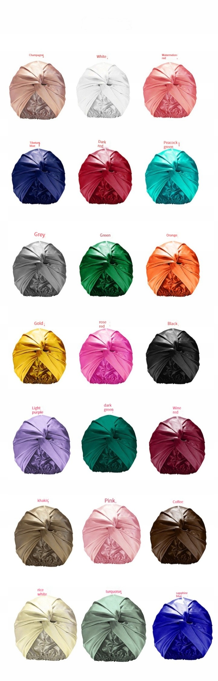 Satynowa chustka czapka do spania kręconych włosów Typ wielokrotnego użytku