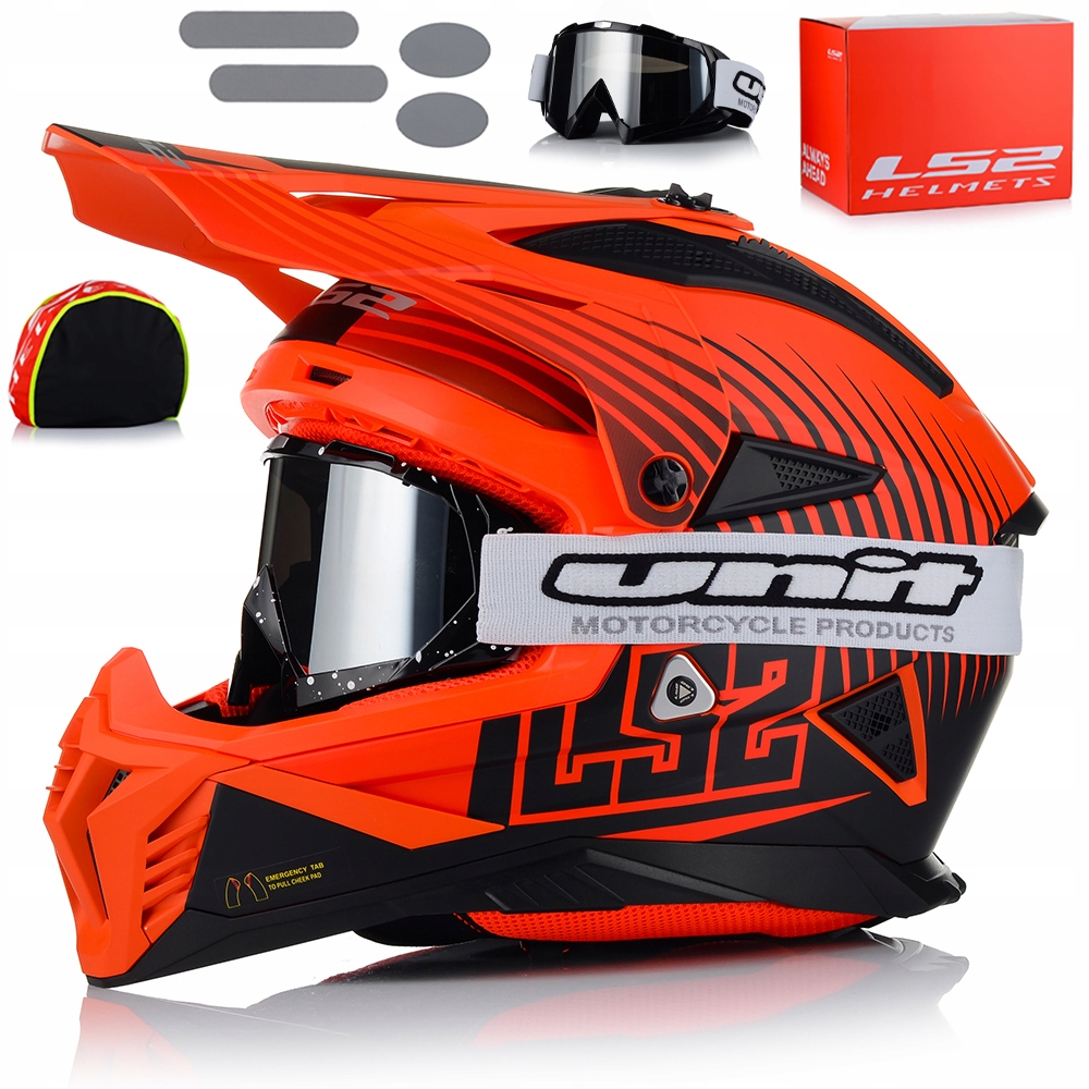 Motocyklová Prilba LS2 MX708 Fast II Duck Fluo Lehká Enduro Cross Atv Okuliare