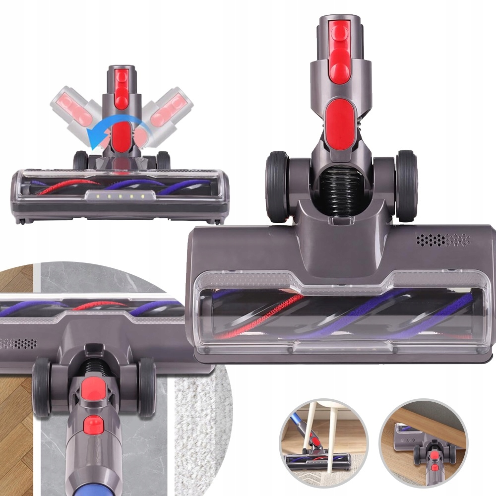 Kartáč na podlahy s Led diodami, kartáč s přímým pohonem pro Dyson