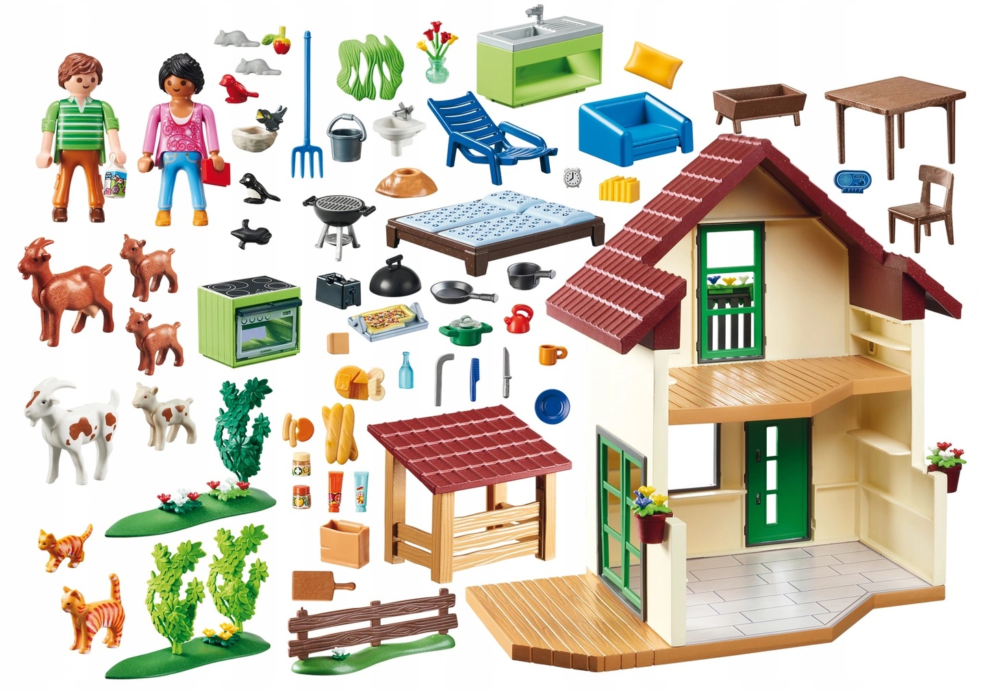  Playmobil 70133 Country Modern Farm House : Toys & Games