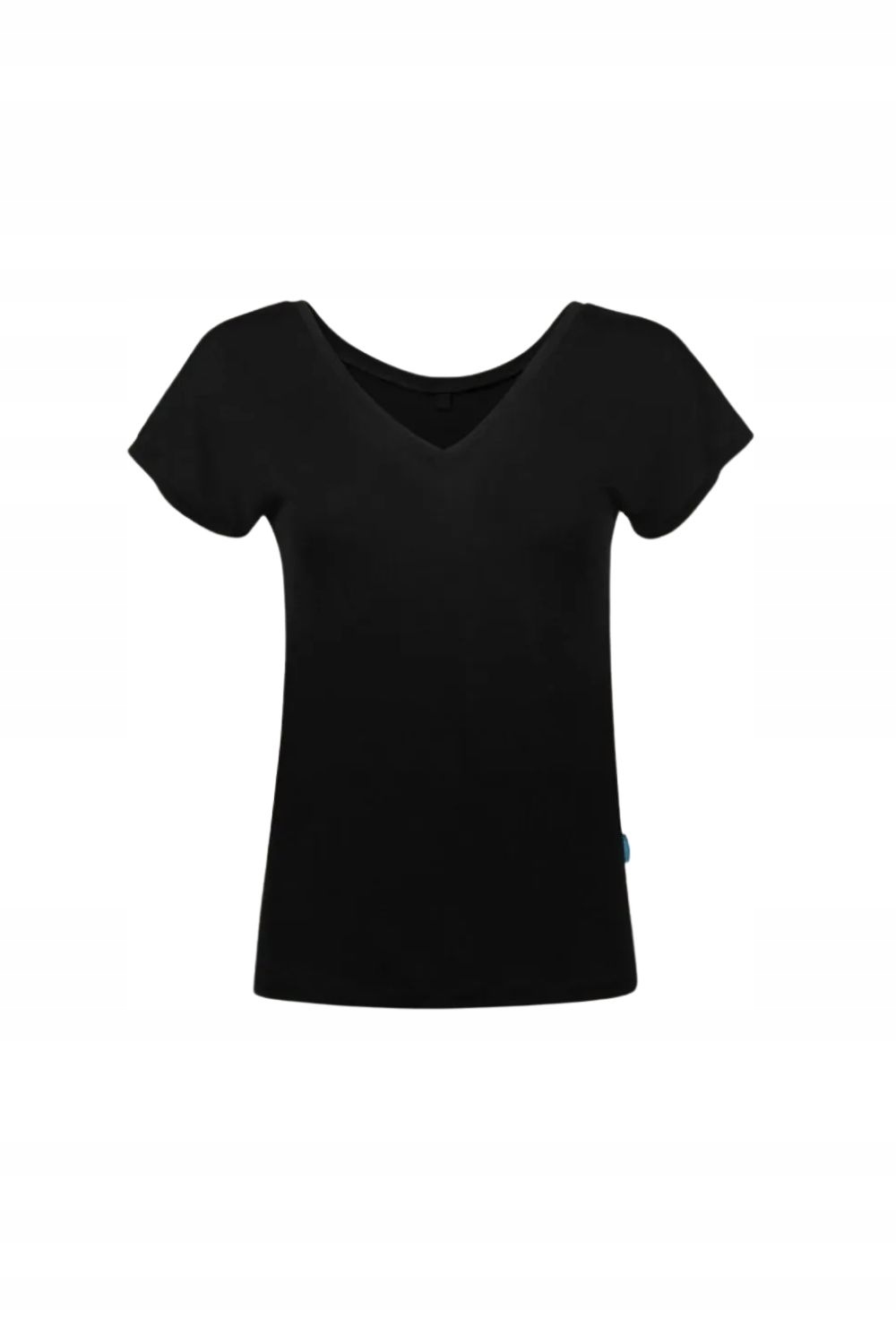 Koszulka v-neck termoaktywna 100% wełna merino lightweight czarna S