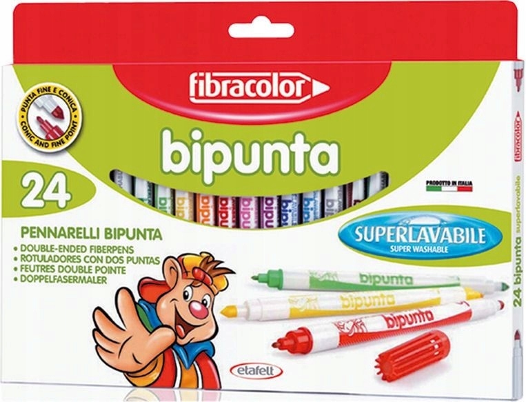 FLAMASTRY BIPUNTA DOUBLE POINT 24 KOL FIBRACOLOR