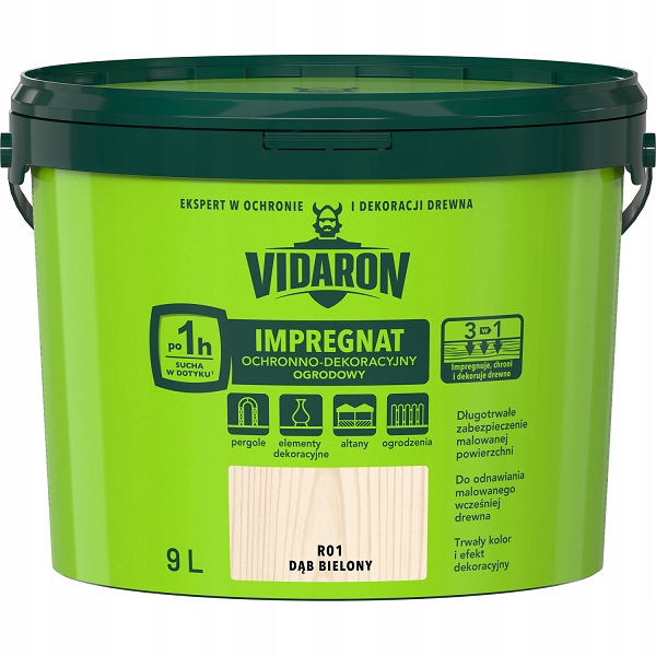

Vidaron Impregnat Ogrodowy 9L R01 Dąb Bielony
