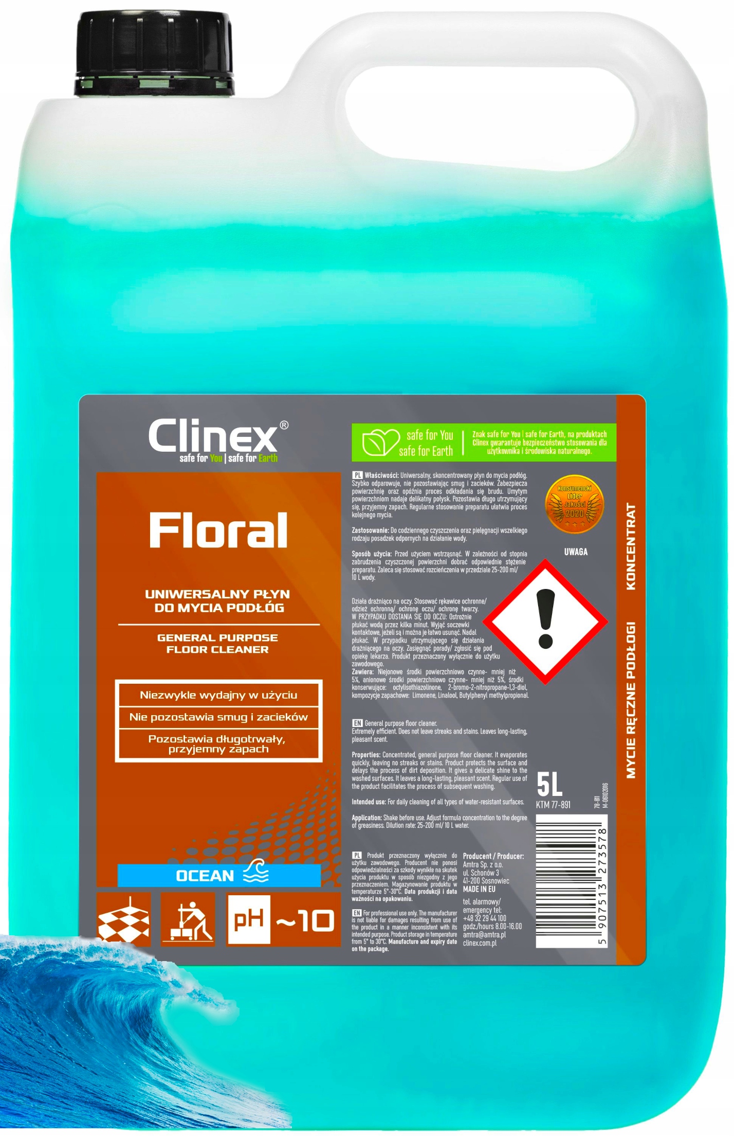 

Clinex Floral Ocean 5L, płyn do mycia posadzek