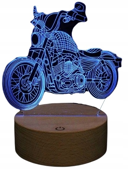 

Lampa 3D Led Motor Harley Davidson Motocykl Drewno