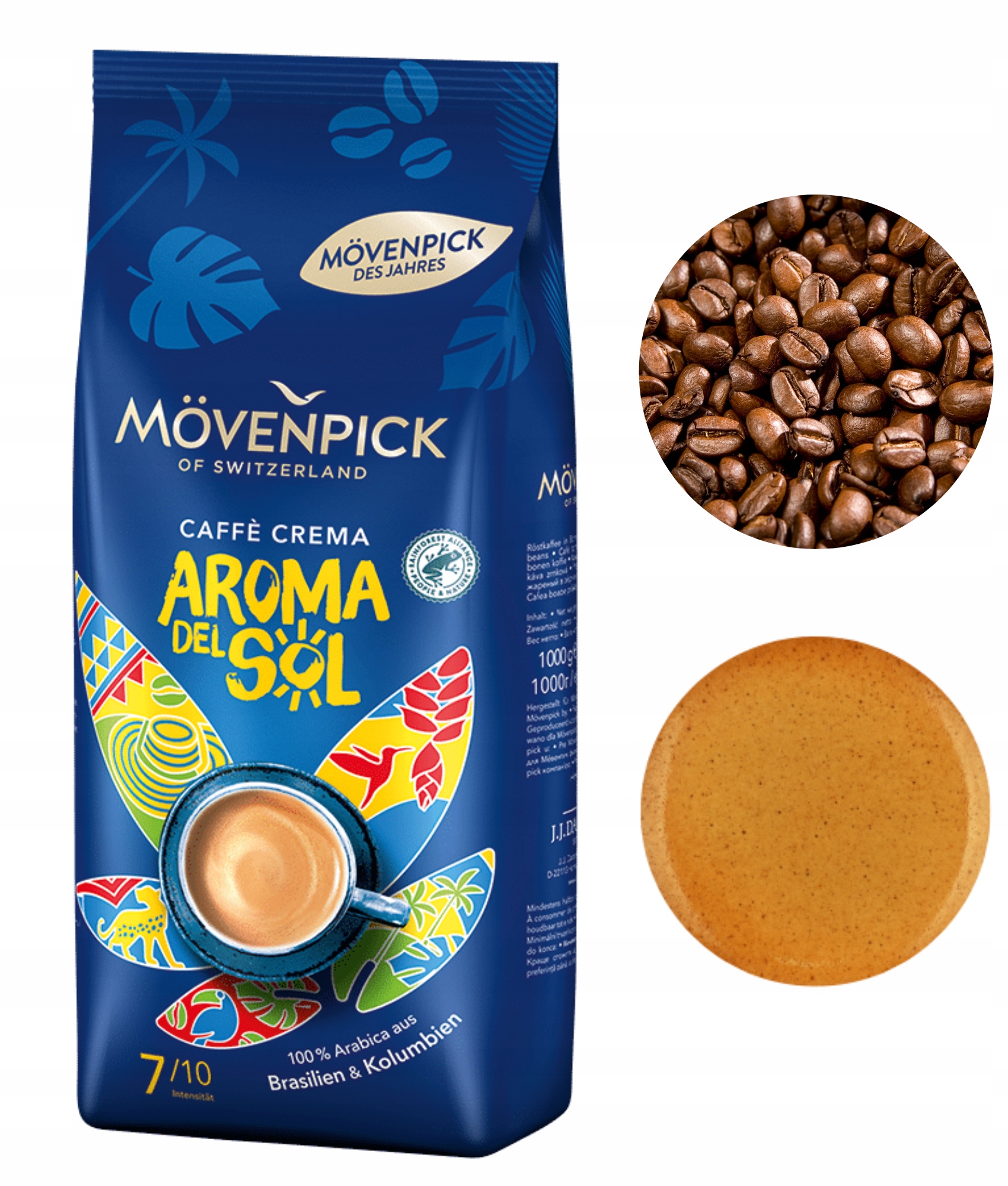 Levně Movenpick des Jahres Caffe Crema Aroma del Sol zrnková káva arabica 1kg