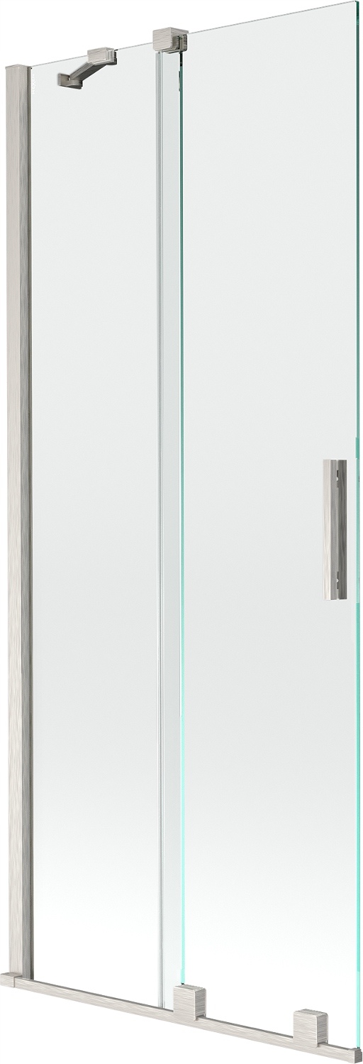 Mexen Velar dvoukřídlý pohyblivý paravan 80x150 cm průhledný, kartáčovaný n