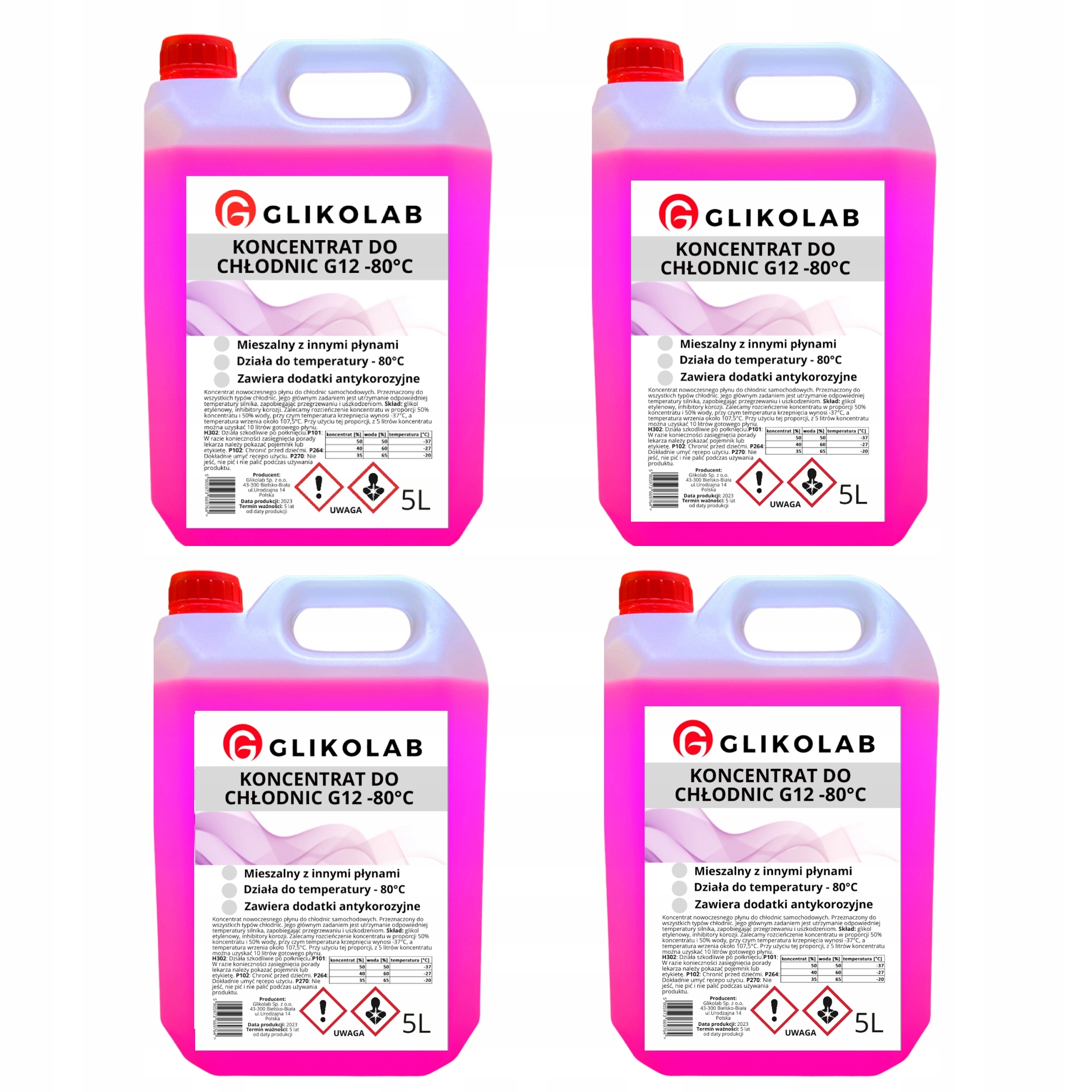 KONCENTRAT DO CHŁODNIC G12/G12 -80°C 20L (4X5L)