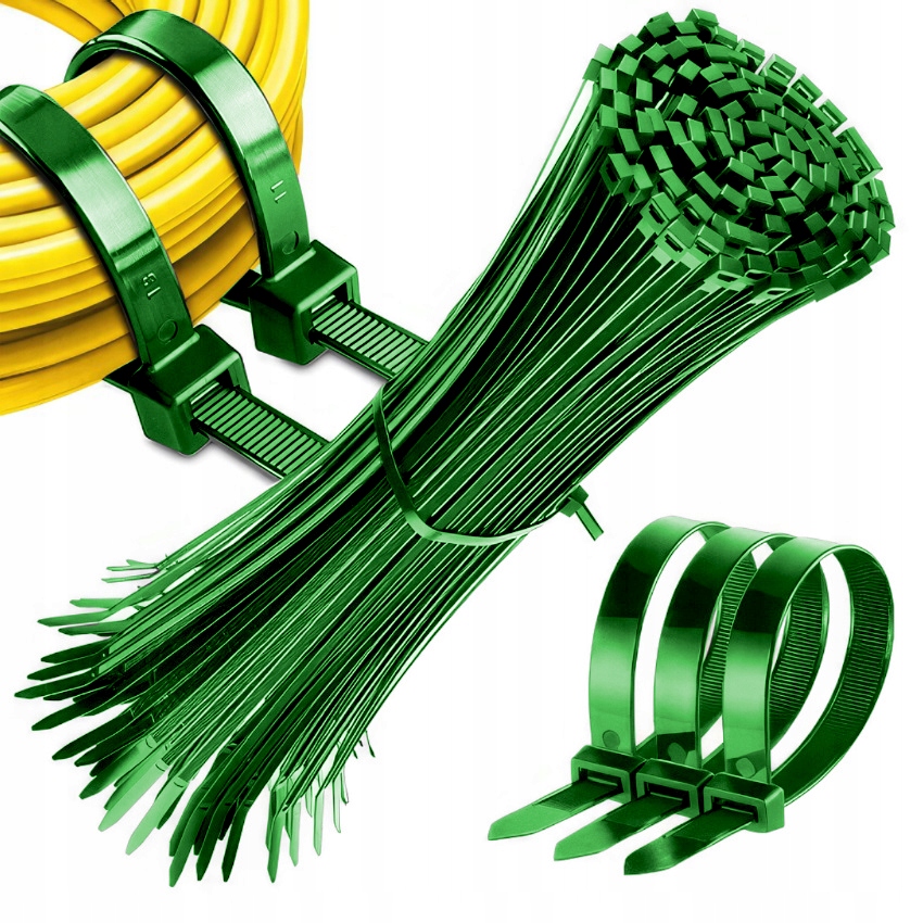 MOCNE OPASKI ZACISKOWE KABLOWE TRYTKI ZIELONE TAŚMA 2,5X100 100 SZT EAN (GTIN) 5900378925491