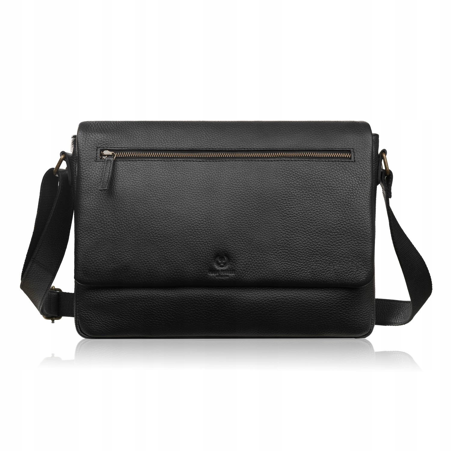 Pánská kožená taška na notebook přes rameno černá Paolo Peruzzi IM-03-BL