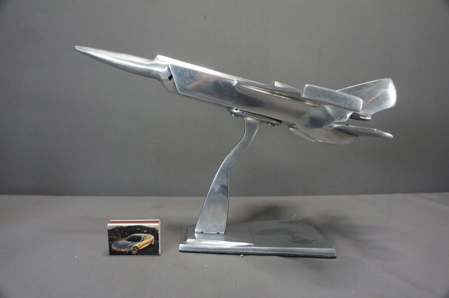 DUŻY MODEL SAMOLOTU MIG 25 DEKORACYJNY ALUMINIUM