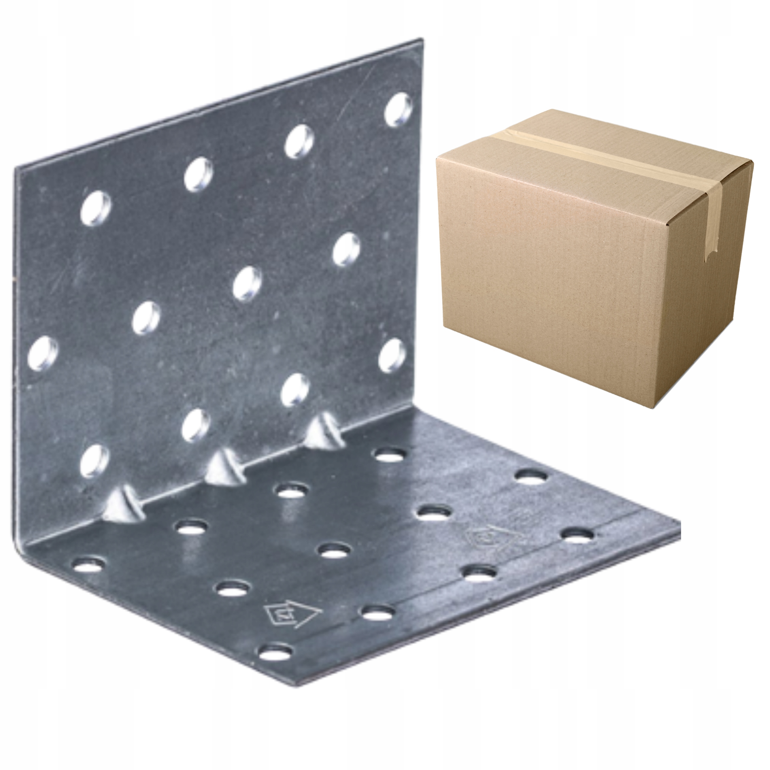 50 x Montážní Úhelník S Prolisem 60x60x80x1,5 Tesařský Spojovací Prvek