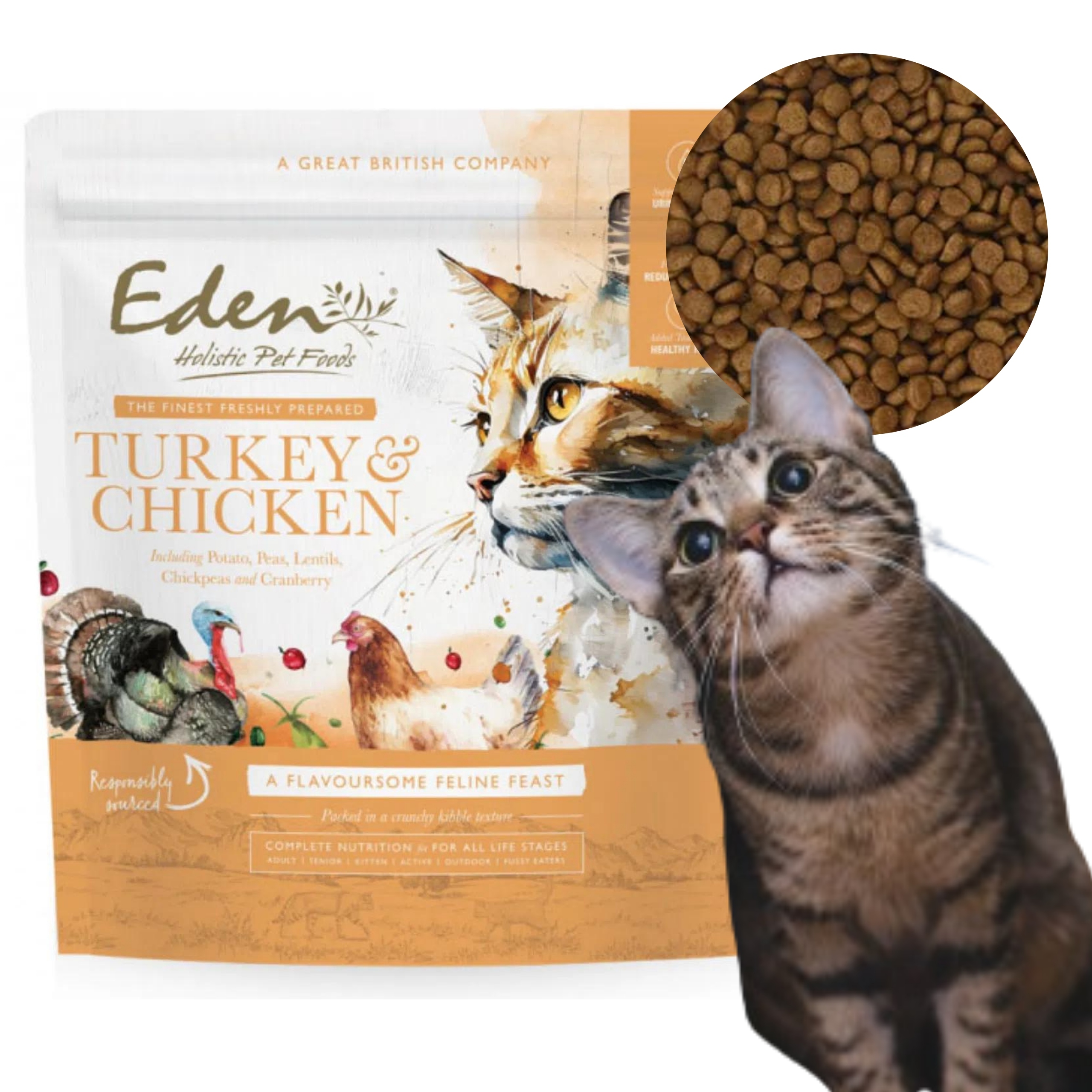 Levně Eden Krůta a kuře Pro kočky 1,5 kg