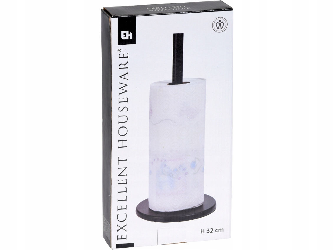 Stojak kuchenny 32cm na RĘCZNIK PAPIEROWY - Czarny Szerokość produktu 15 cm