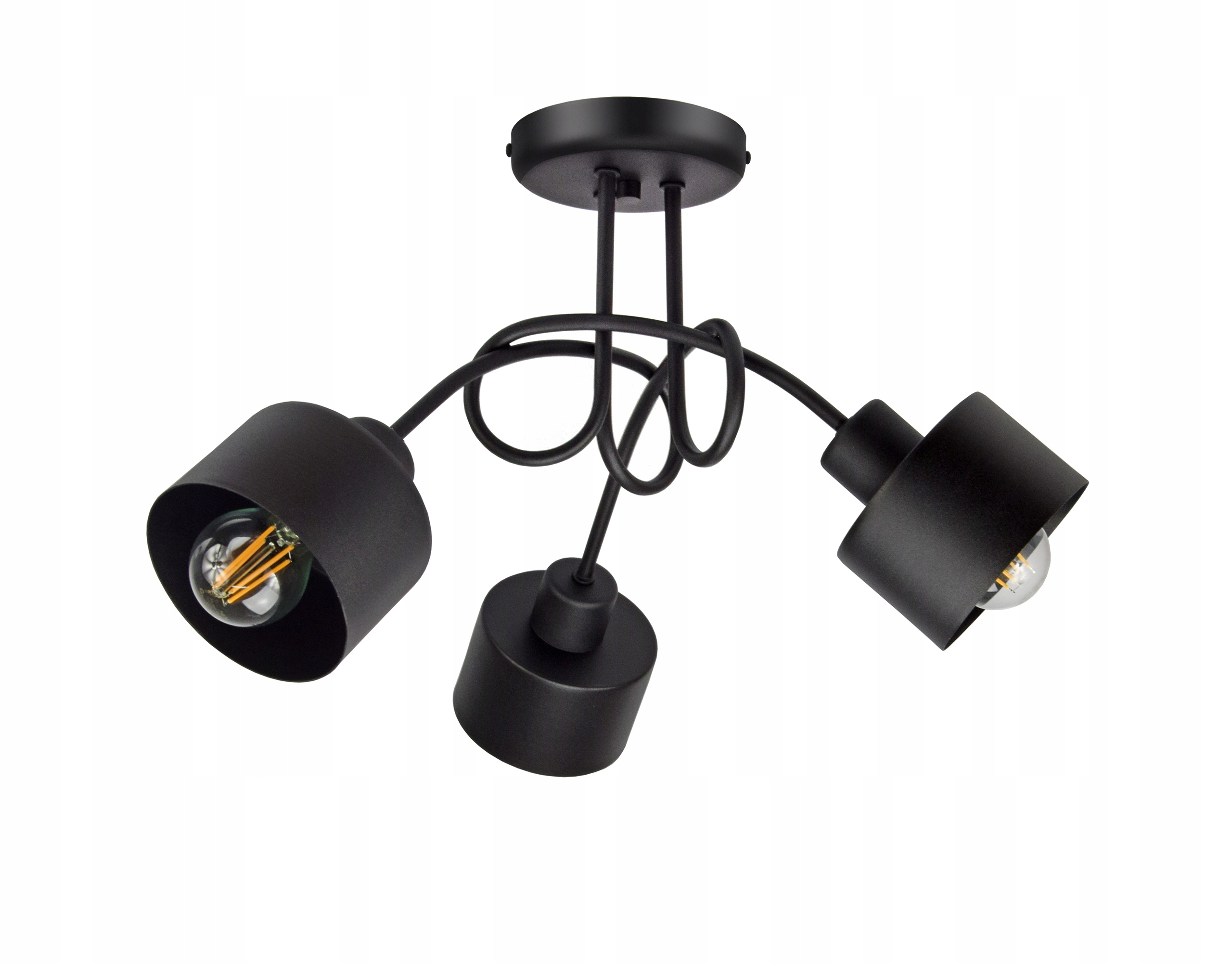 Moderní závěsná lampa lustr Black/černá 3XE27 Loft