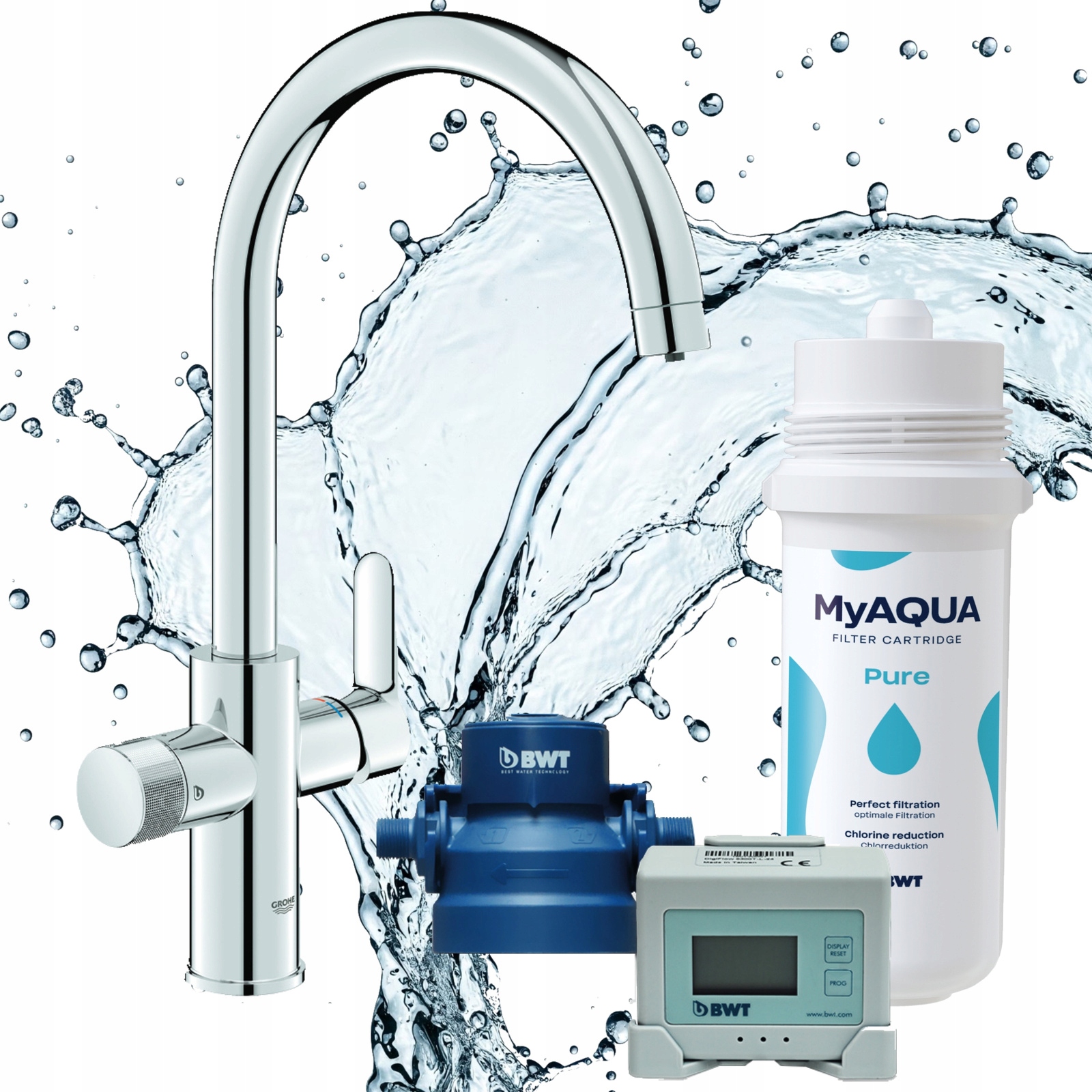 Třícestná filtrační baterie Grohe Bwt Aqa Urban 2.0 Sada filtr MyAqua