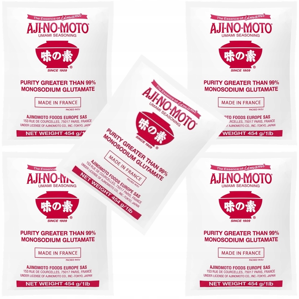 5 x Glutamát sodný Umami zesilovač chuti E621 Glutamate 454 g Ajinomoto
